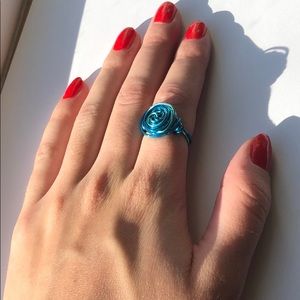 Blue Rose Handmade Ring